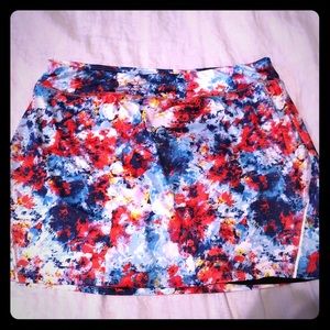 Multicolored tennis workout skort
